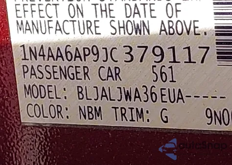 2018 Nissan Maxima 3.5 Sv z USA, uszkodzony, nr VIN 1N4AA6AP9JC379117